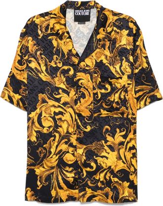 Versace Jeans Couture Camicia a maniche corte con stampa barocca - Nero