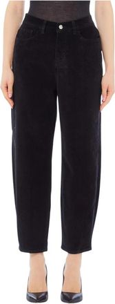 Liu Jo Fluwelen Barrel Broek - Dames - Loose Fit Jeans - Zwart - W29 - Katoen - Jeans