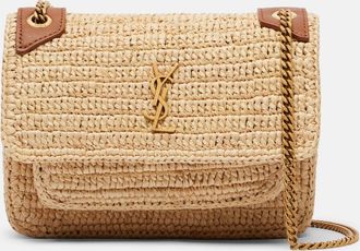 Saint Laurent Borsa a spalla Niki Mini in rafia