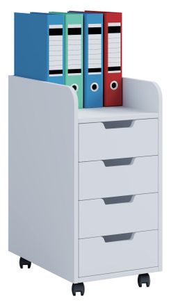 ebuy24 Ebuy24 - Vcm Roll Container Contenedor Lateral Con 4 Cajones Dimensiones Aprox. Al. 65 X An. 33 X P. 40 Cm 4 Cajones Ligeros Contenedor De Oficina - K