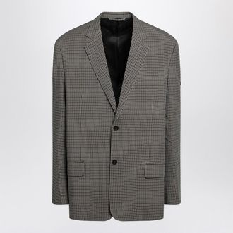 Balenciaga Khaki And Brown Gingham Jacket