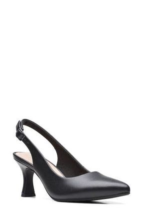 Clarks Kataleyna Step Slingback Pump in Black Leather at Nordstrom Rack, Size 9.5