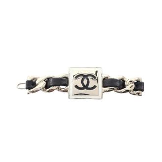 Chanel Pre-owned Accessories, female, Black, Size: ONE SIZE Pre-owned Leather hair-accessories