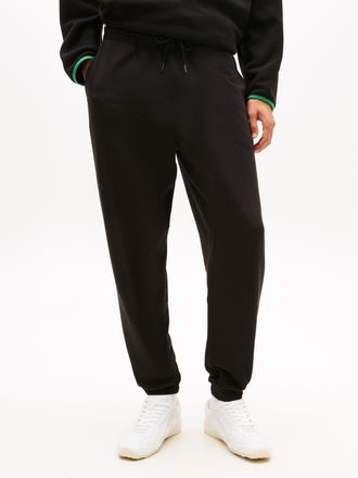 Tommy Jeans Sweathose TOMMY JEANS TJM REGULAR LINEAR, Herren, Gr. XXL, N-Gr, schwarz, Web, Obermaterial: 80% Baumwolle, 20% Polyester, unifarben, regular fit lang