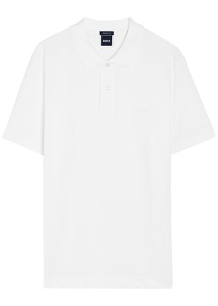 BOSS Boss Pallas Logo-embroidered Piqu&eacute; Cotton Polo Shirt - White - Xxl