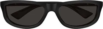 Bottega Veneta BV1327S001 Cat-Eye Grey Lens Sunglasses - Black