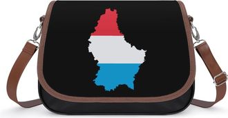 Generic Luxembourg Map Flag Crossbody Bags for Women Fashion Leather Shoulder Handbags With Adjustable Strap