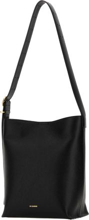 Jil Sander Womens Black Leather Cannolo Shoulder Bag Borse A Tracolla