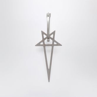 Rick Owens Orecchino a pentagramma in argento finitura palladio