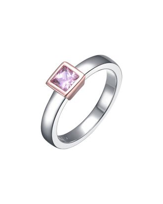 Rachel Glauber 14K Plated Cz Engagement Ring