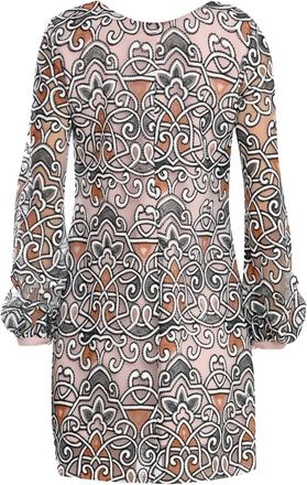 OLYMPIAH Arabesco patterned long-sleeve dress - Pink