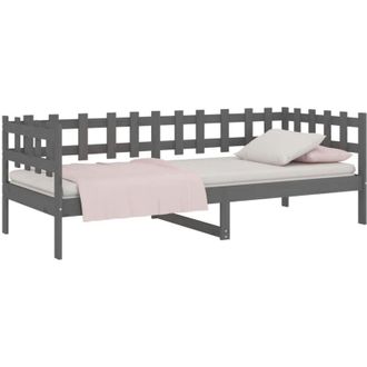 vidaXL Day Bed without Mattress Grey 90x200 cm Solid Wood Pine vidaXL