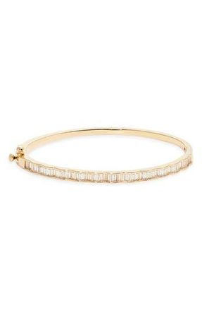 Nordstrom Channel Set Cubic Zirconia Bangle in Clear- Gold at Nordstrom Rack