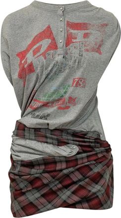 Diesel Kleedjes, Dames, Grijs, S, Katoen, J-Voxa-Check Playsuit