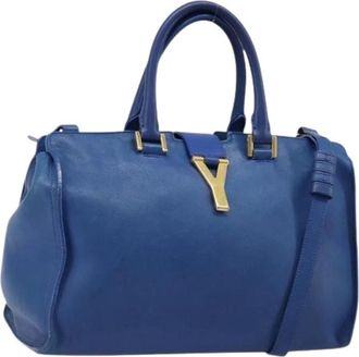 Saint Laurent Pre-owned Vintage Hand Bag - Dames - Vintage Handtas - Blauw - ONE Size - Leer - Vintage