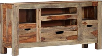 vidaXL Aparador De Madera Maciza De Acacia Gris 100x30x50 Cm Vidaxl