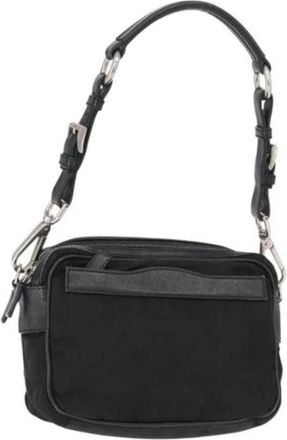 Prada Pre-owned Shoulder Bags, female, Black, Size: ONE SIZE Pre-owned Nylon Shoulder Bag
