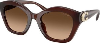 Coach Gradient Brown Geometric Ladies Sunglasses HC8421U 584174 54