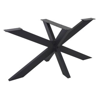 ML Design Pata de mesa industrial 78x71x150cm acero negro dise&ntilde;o cruzado X