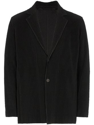 Homme Pliss&eacute; Issey Miyake single-breasted pliss&eacute; blazer - Black