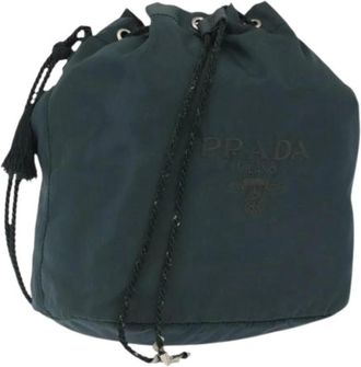 Prada Pre-owned Bucket Bags, female, Blue, Size: ONE SIZE Pre-owned Vintage Nylon Bucket Bag