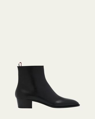 Christian Louboutin Mens Ziggissimo Forever Leather Ankle Boots