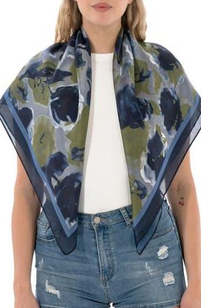 MARCUS ADLER Floral Satin Square Scarf in Blue at Nordstrom Rack