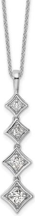 Diamond2Deal 14k Gold 1/2 Ct Lab Grown Diamond Four Stone Pendant Necklace 18