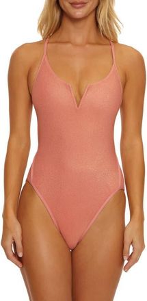 Isabella Rose Taylor Como V-Wire One-Piece Swimsuit in Blush at Nordstrom, Size Medium