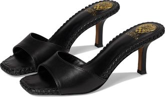 Vince Camuto Emmla Stitched Mule Sandal Womens Sandals Black : 7.5 M, Leather