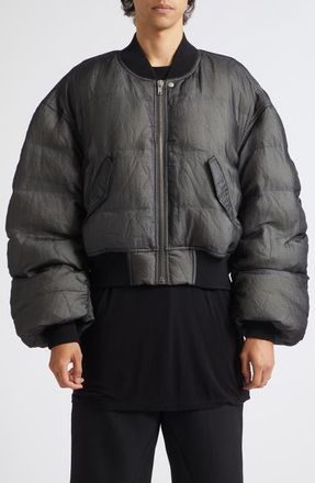 Rick Owens Secchia Padded Flight Jacket in Black at Nordstrom, Size 50