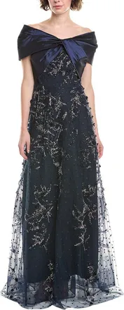 Teri Jon by Rickie Freeman Teri Jon By Rickie Freeman Taffeta Off-Shoulder Gown