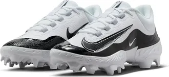 Nike Alpha Huarache EliteLow MCS MensWhite Black Baseball Cleats LIQ1206