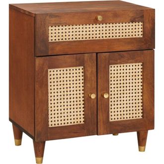 vidaXL Vidaxl - Bedside Tables Brown 50 x 33 x 60 cm Cane and solid mango wood