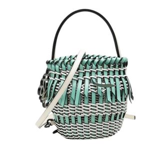 Loewe Pre-owned Woven Bucket Bag - Dames - Pre-owned - Groen - Maat: ONE Size Leer