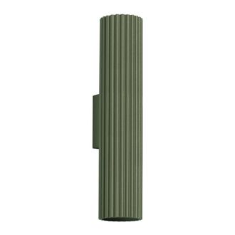 Wonderlamp Aplique de pared de aluminio verde con 2 luces con 2 focos orientables