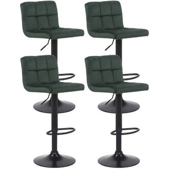 Clp Clp - Set De 4 Taburetes De Bar Feni En Terciopelo Verde