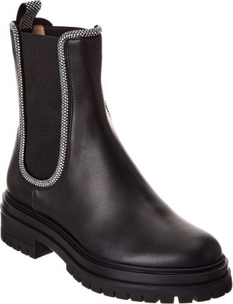 Gianvito Rossi Crystal Chester Leather Boot