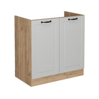 Vicco Armario Bajo Para Fregadero R-line, Blanco Casa De Campo, 80 Cm Sin Encimera Vicco