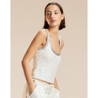 Cynthia Rowley Sequin Scoop Tank