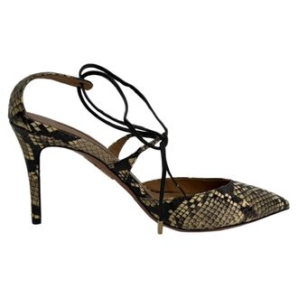 Aquazzura Pre-owned Womens Aquazzura Snakeskin-Effect Self-Tie Pumps in Multicolor Leather - Multicolour - Size EU 38