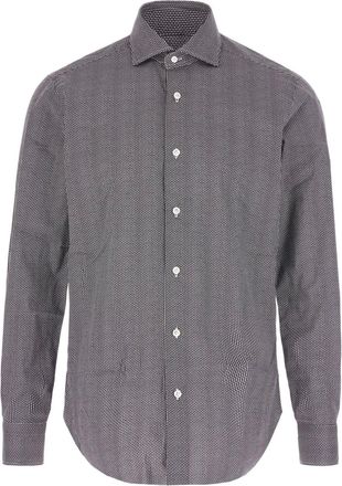 Barba Camicia a pois micro - Blu