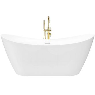 Rea Ba&ntilde;era De Pie Rea Ferrano Slim 150 White With Brushed Copper Plug Cap