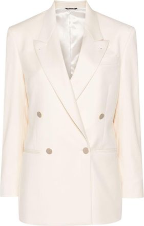 ERALDO double-breasted blazer - women - Polyester/Spandex/Elastane/Viscose/Viscose - 46 - Neutrals