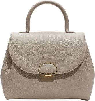 Lancaster Tassen, Dames, Grijs, ONE Size, Leer, Milano Pia Flap Handbag