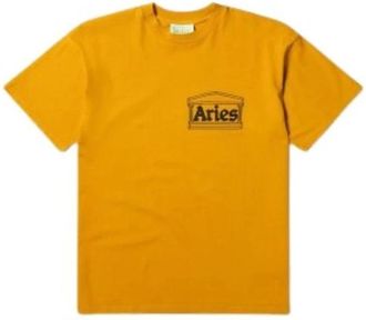 Aries Temple Tee - Heren - T-shirts - Oranje - XL - Katoen - Tops
