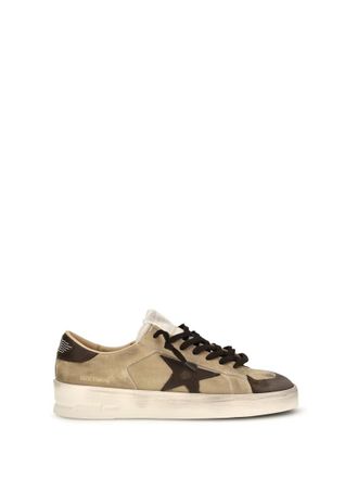 Golden Goose Beige Color Block Ball Star Sneakers