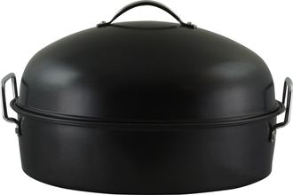 Gibson Home Kenmar High Dome Oval Roaster Set in Black