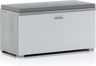 Oresteluchetta Banco 1 puerta efecto madera acabado hormig&oacute;n cm. Al.42 x l.85 x p.40