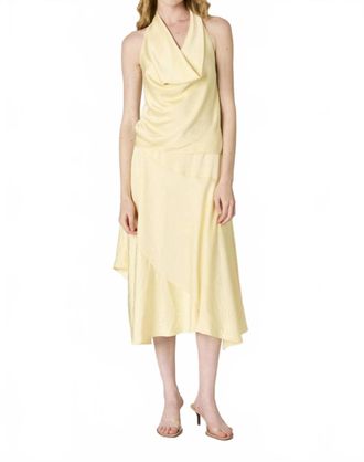 Nia Solana Satin Halter Top In Butter